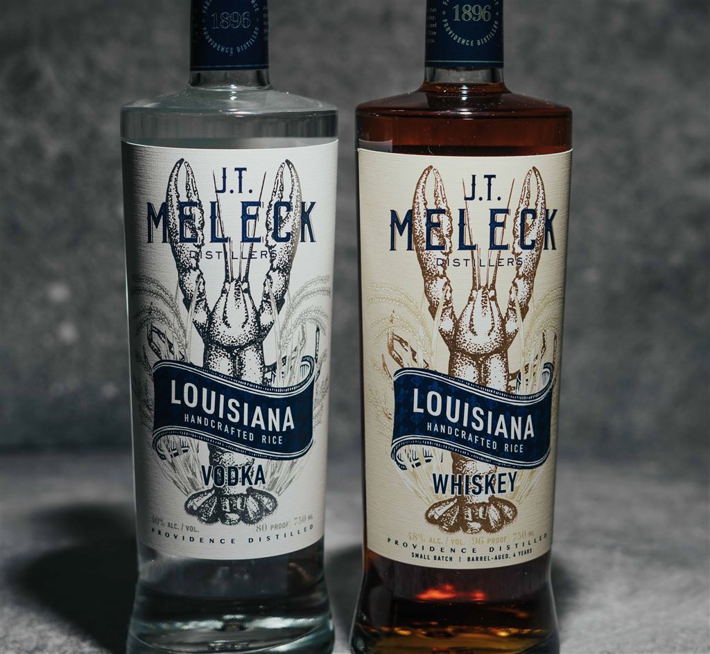 J.T. Meleck Distillers American Rice Whiskey and Louisiana Rice Vodka