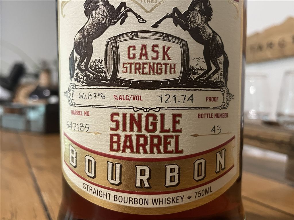 Belle Meade 10 Year Cask Strength Single Barrel Bourbon Label