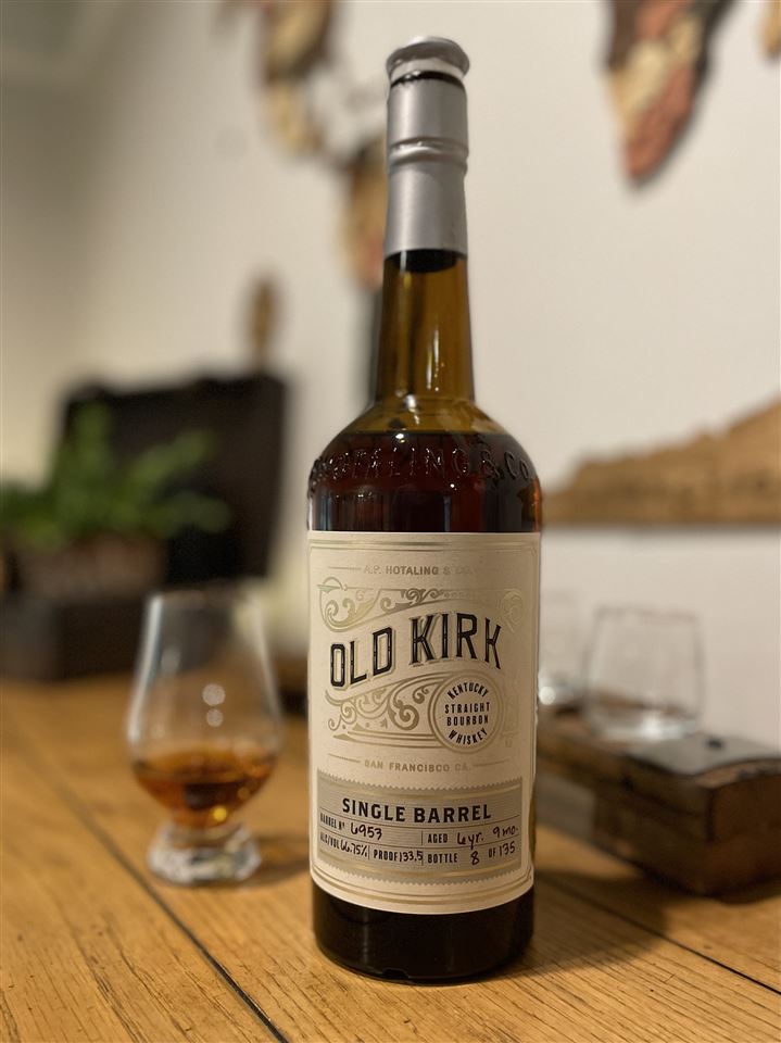 Old Kirk Single Barrel Bourbon. Barrel No. 6953